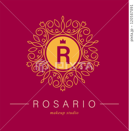 Monogram of letters . with Organic Plant Elements. Vector design. Monogram of letters . with Organic Plant Elements. Vector design. 120587891