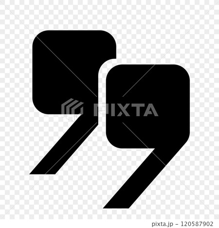 Quotation marks, a set of isolated black vector icons in the form of square-shaped quotation marks on a transparent background Quotation marks, a set of isolated black vector icons in the form of square-shaped quotation marks on a transparent background 120587902