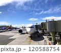 『ハワイ』ホノルル国際空港とジェット機 120588754