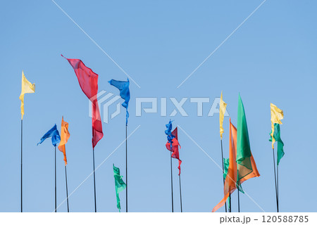 Colored flags against the sky 120588785