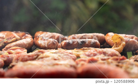 the meat is grilled 120588906