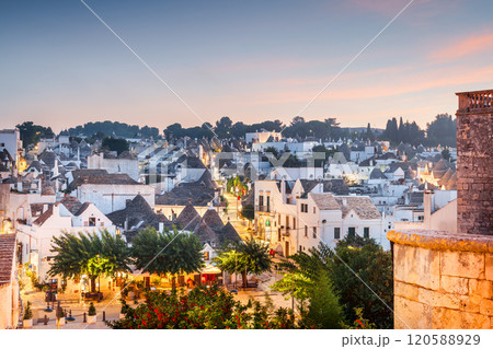Alberobello, Italy with Trulli Houses Alberobello, Italy with Trulli Houses 120588929
