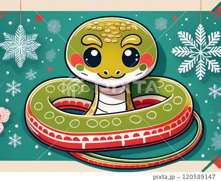 かわいい蛇のイラスト かわいい蛇のイラスト 120589147