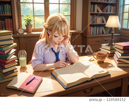 本を読む女子学生 本を読む女子学生 120589152