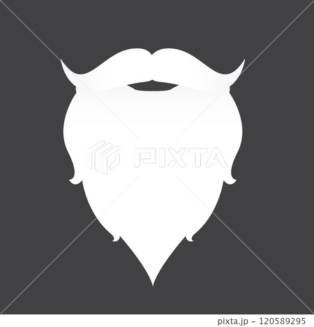 Santa Claus with beard vector illustration isolated on grey background. Christmas hipster poster for party or greeting card. Santa Hipster Claus. Vector merry christmas art design background. 120589295