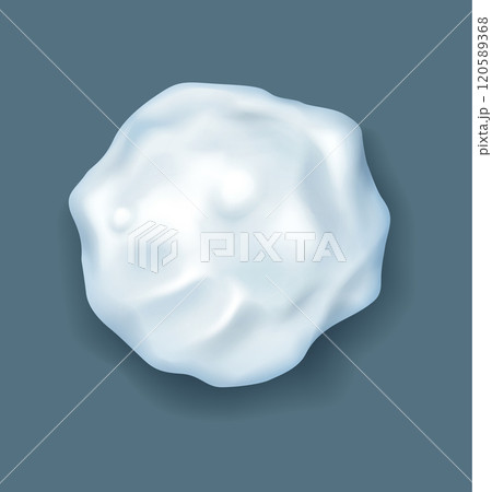 Snowball with kid palm print realistic vector illustration Snowball with kid palm print realistic vector illustration 120589368