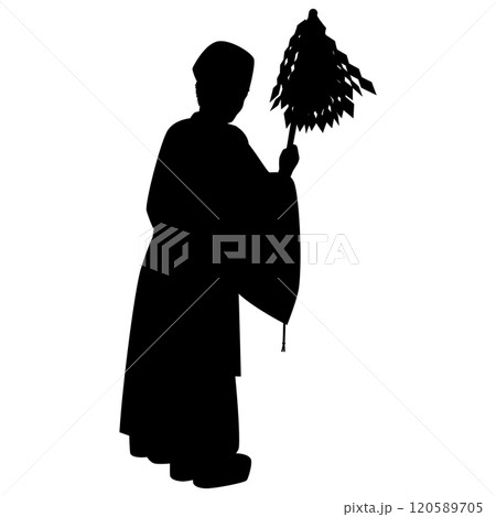 祈祷する神主 120589705