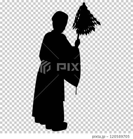 祈祷する神主 120589705