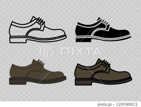 Flat Vector Linear Men's Dress Shoes Icon Set Isolated. Shoes, Footwear Color Symbol Set, Design Template, Clipart. Vector Illustration Flat Vector Linear Men's Dress Shoes Icon Set Isolated. Shoes, Footwear Color Symbol Set, Design Template, Clipart. Vector Illustration 120590011