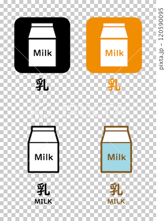 Milk allergy icon set 120590095