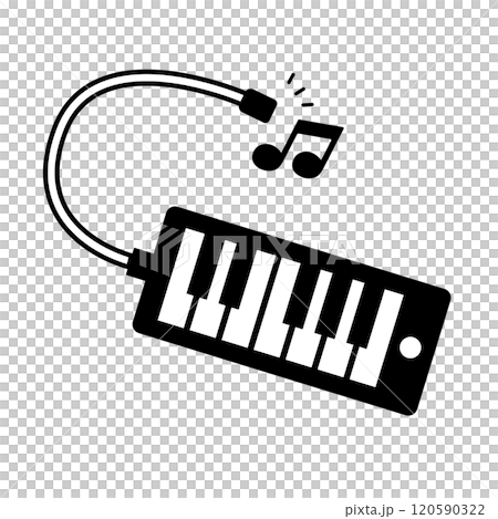 鍵盤ハーモニカと音符のアイコン 120590322