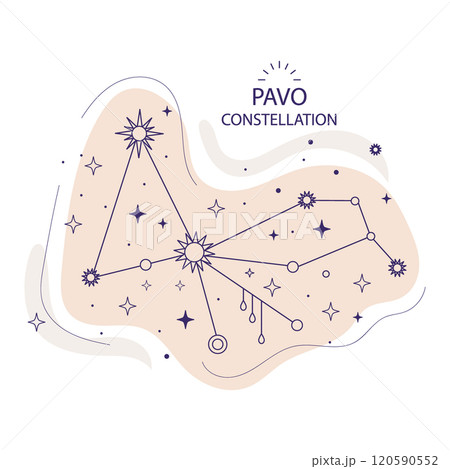 Star constellation Pavo vector illustration 120590552