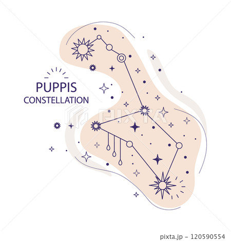 Star constellation Puppis vector illustration 120590554