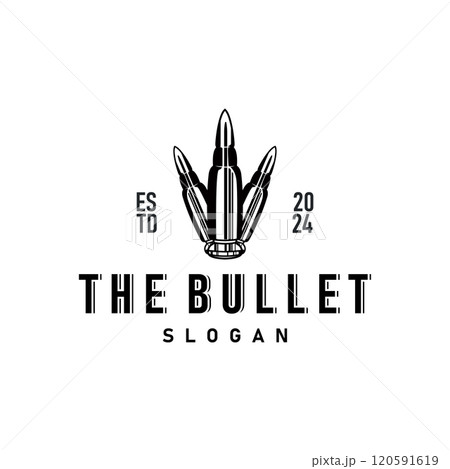 simple vintage retro design ammunition bullet logo template illustration simple vintage retro design ammunition bullet logo template illustration 120591619