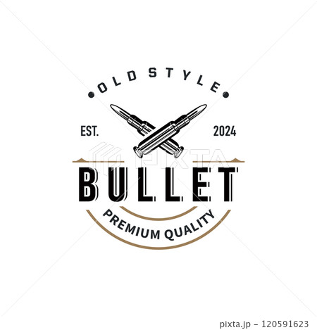 simple vintage retro design ammunition bullet logo template illustration simple vintage retro design ammunition bullet logo template illustration 120591623