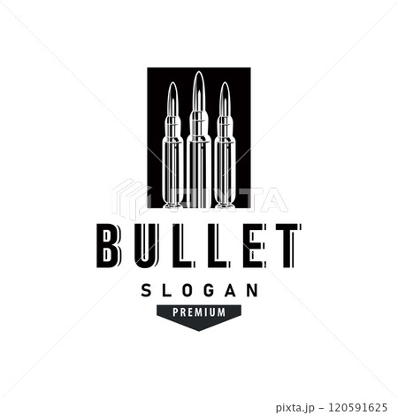 simple vintage retro design ammunition bullet logo template illustration simple vintage retro design ammunition bullet logo template illustration 120591625