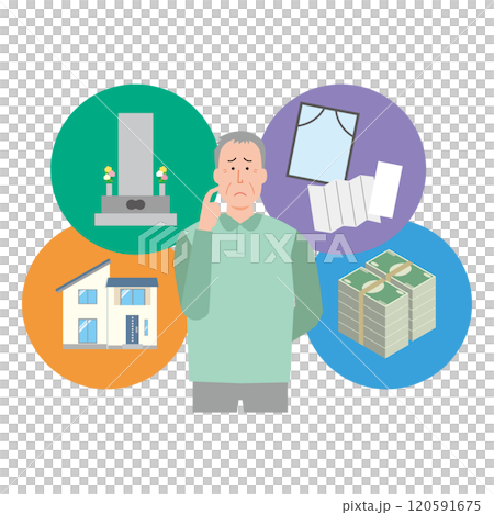 An elderly man thinking about his assets after death An elderly man thinking about his assets after death 120591675