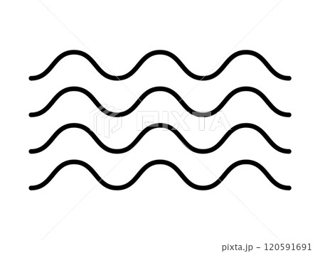高波のお天気線画アイコン_線幅編集可能 120591691