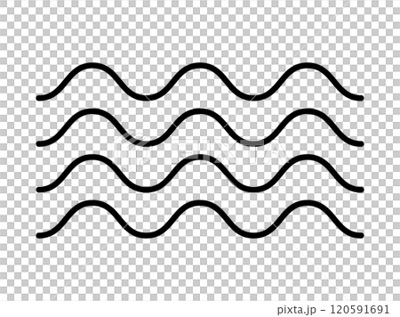 高波のお天気線画アイコン_線幅編集可能 120591691