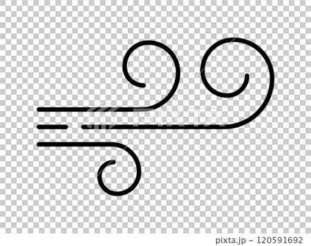 強風のお天気線画アイコン_線幅編集可能 強風のお天気線画アイコン_線幅編集可能 120591692