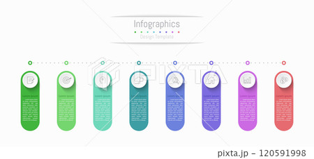 Infographic 8 options design elements for your business data. Vector Illustration. 120591998