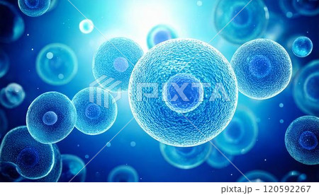 体内の幹細胞が自己複製して増殖したイメージの3DCGイラスト 医療系素材 体内の幹細胞が自己複製して増殖したイメージの3DCGイラスト 医療系素材 120592267