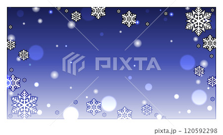白いスノーフレークのフレーム型背景 120592298
