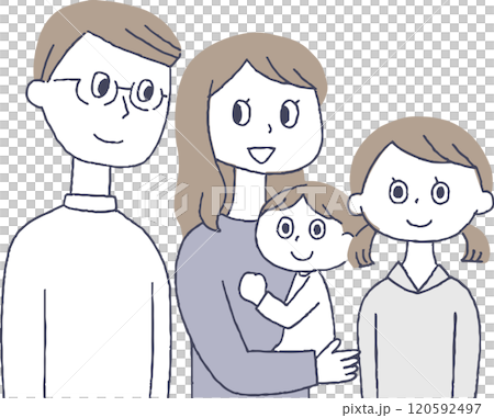 年輕夫婦和孩子 120592497