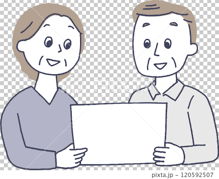 閱讀小冊子的老年夫婦 120592507