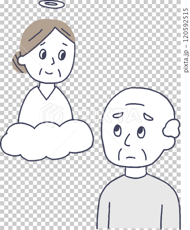 老人為已故的妻子哀悼 120592515