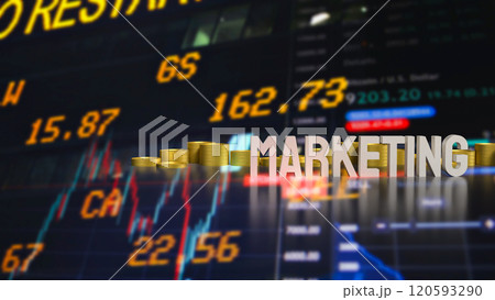 The marketing and coins for Business concept 3d rendering. The marketing and coins for Business concept 3d rendering. 120593290