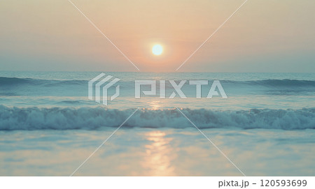 打ち寄せる波の風景　AI画像 120593699