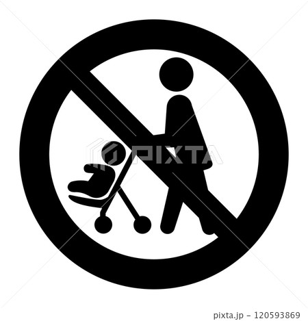 ベビーカー使用禁止の標識 120593869