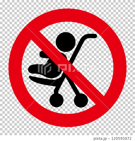 禁止使用嬰兒車的標誌 120593872