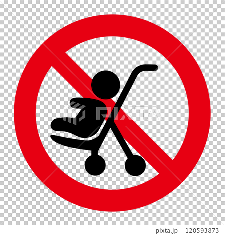 禁止使用嬰兒車的標誌 120593873