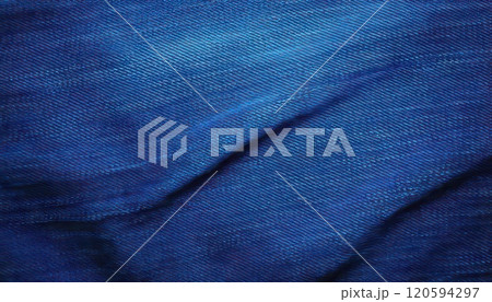 《AI画像》青いジーンズ生地のテクスチャー 120594297