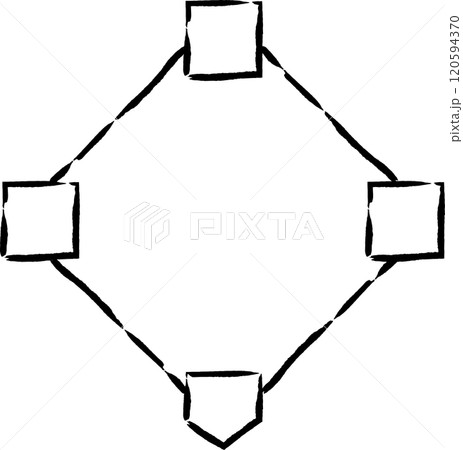 筆書きスポーツ用品イラスト　塁 120594370