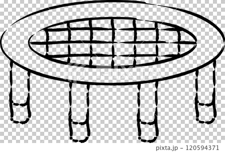 筆書きスポーツ用品イラスト　トランポリン 120594371