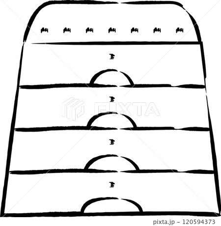 筆書きスポーツ用品イラスト　跳び箱 120594373