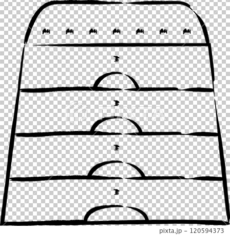 筆書きスポーツ用品イラスト　跳び箱 120594373