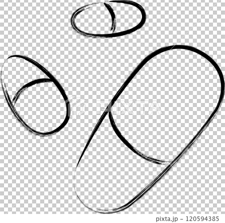 Medical related brush illustrations: Capsule Medical related brush illustrations: Capsule 120594385