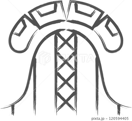 筆書き遊園地の単品アイコン ジェットコースター 筆書き遊園地の単品アイコン ジェットコースター 120594405