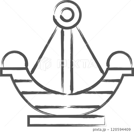 筆書き遊園地の単品アイコン　バイキング 120594409