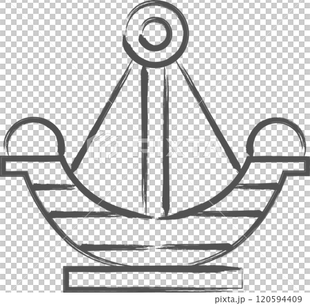 筆書き遊園地の単品アイコン　バイキング 120594409