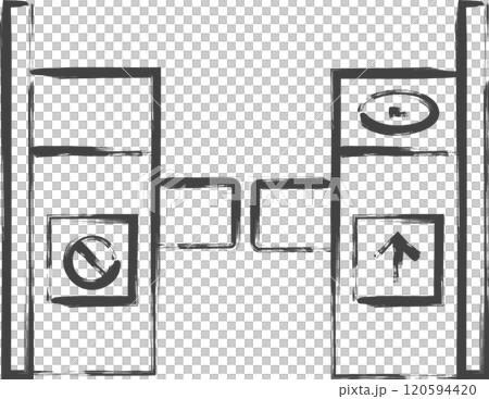 駅関連の筆書き単品アイコン　改札 120594420