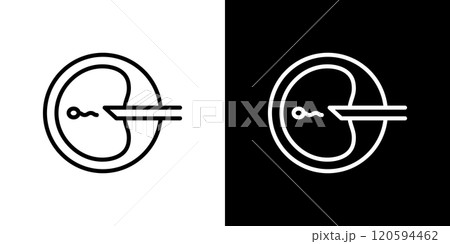 不妊治療のシンプルなラインアイコン 120594462