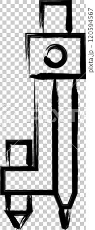 Brush-written business single icon Compass 120594567