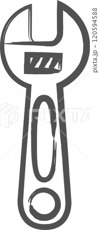 筆書き工具類単品アイコン　レンチ 120594588