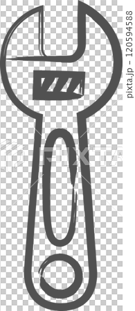 筆書き工具類単品アイコン　レンチ 120594588