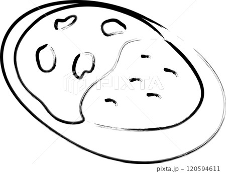 筆書き単品食べ物イラスト　カレー 120594611
